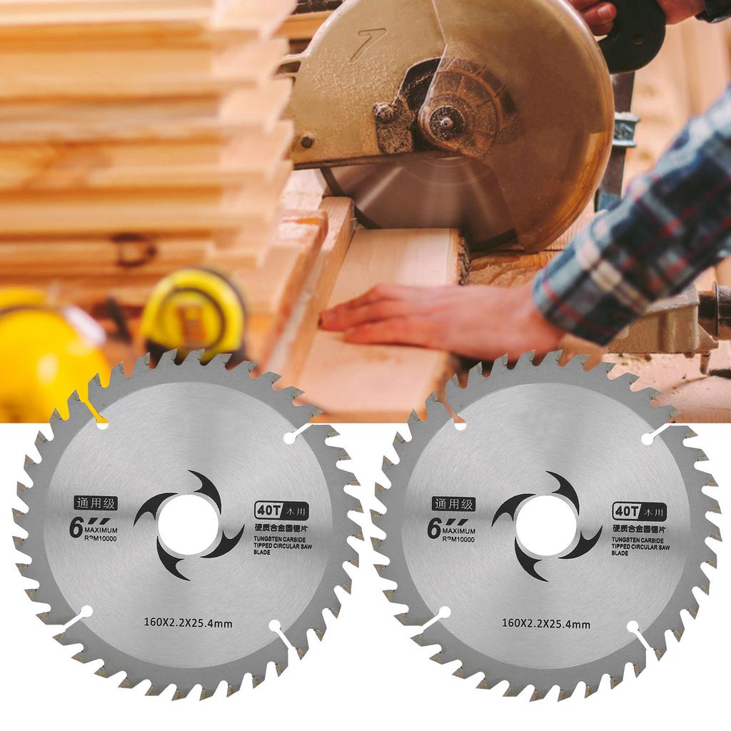 2Pcs 6in 40 Teeth Hard Alloy Universal Wood Usage Woodworking Cutting Saw Blade Web