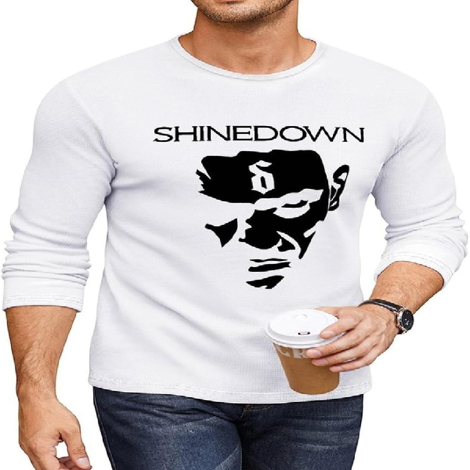 AYANILI Men s Tee Shirt Shinedown Cotton Long Sleeve Top Bodybuilding Hip Hop Style T-Shirt for Men Women S