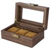 Retro Wood Grain Watch & Eyeglass Storage Box: Available in 3, 6, and 12 Slots