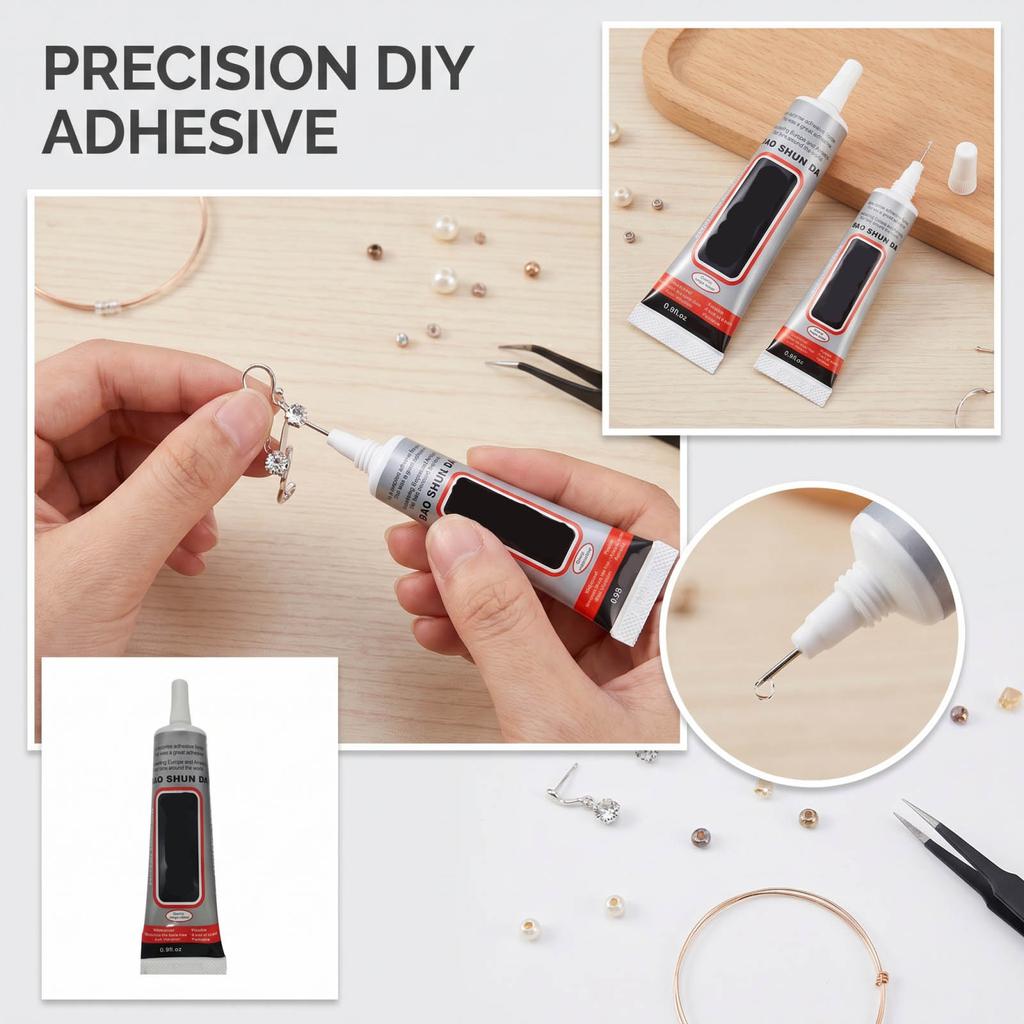 7000 Glue with 10 Precision Needle Tips for Jewelry Rhinestones and DIY Projects