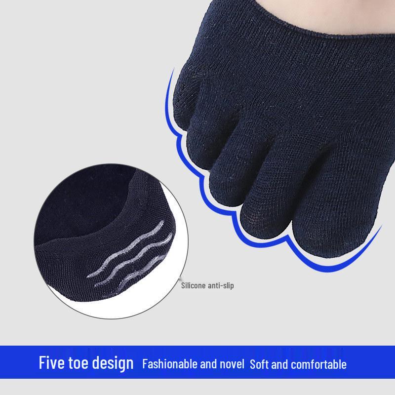2023 Five-Toe Invisible Boat Socks - Deodorizing, Solid Color, Dry Comfort