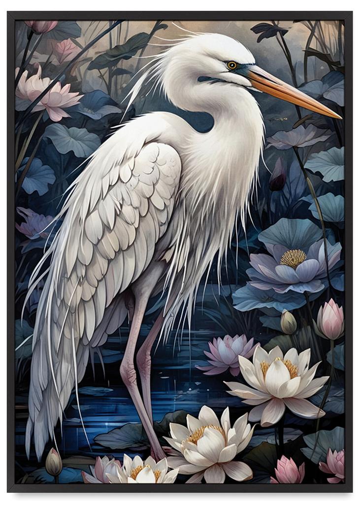 Poster Paintings Bird In Flowers In Frame