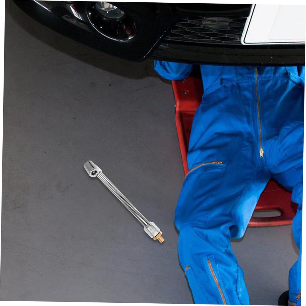PAMINGONO Inflatable Nozzle Accessories Tire Inflator Extension Locking Air Chuck Tire Inflator Gauge Tire Inflator Adapter Stainless Steel