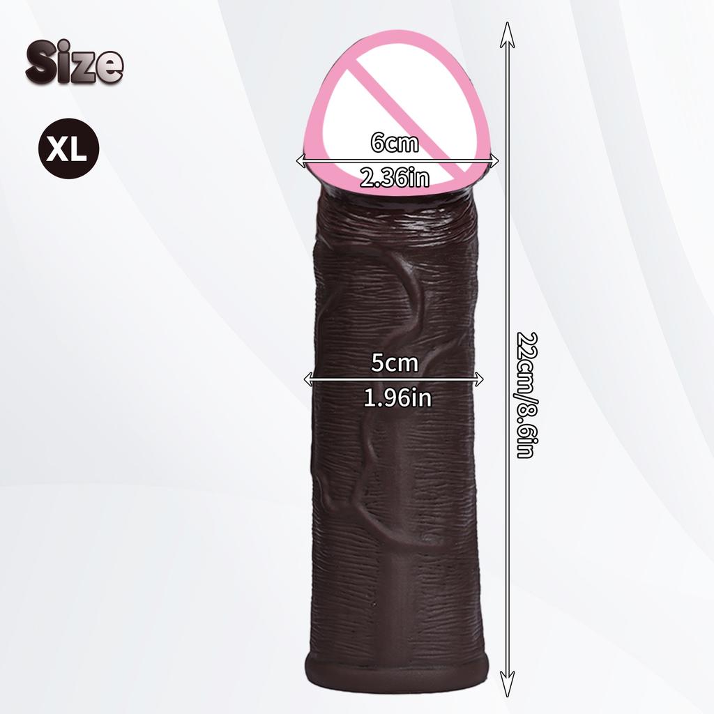 Soft Silicone Cock ring Condom Enlargement Dildo Penis Sleeve Realistic Penis Extender Adult Sex Toys for Men Condom Cock Sleeve