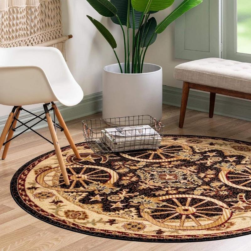 Fashion Round Rug Animal Print Minimalist Pattern Circle Carpet for Living Room Floor Mat Chair Coffee Table Bedside Decoration