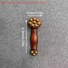 Facial Fascia Lifting Tool with 11 Brass Gold Beads Sandalwood Cheek & Eye Massage Relaxation Tool Double Ended Gua Sha Stick