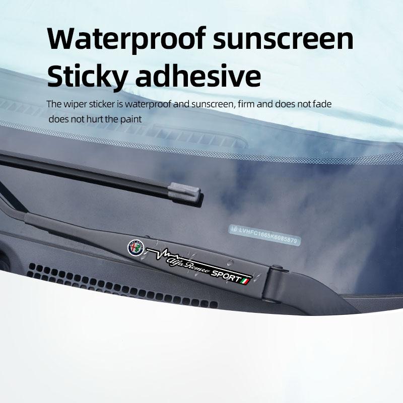 Car Window Wiper Stickers Creative Stickers For Alfa Romeo 4C 159 Spider Giulia Giulietta 156 Tonale 8C Auto Emblem Decor Decals