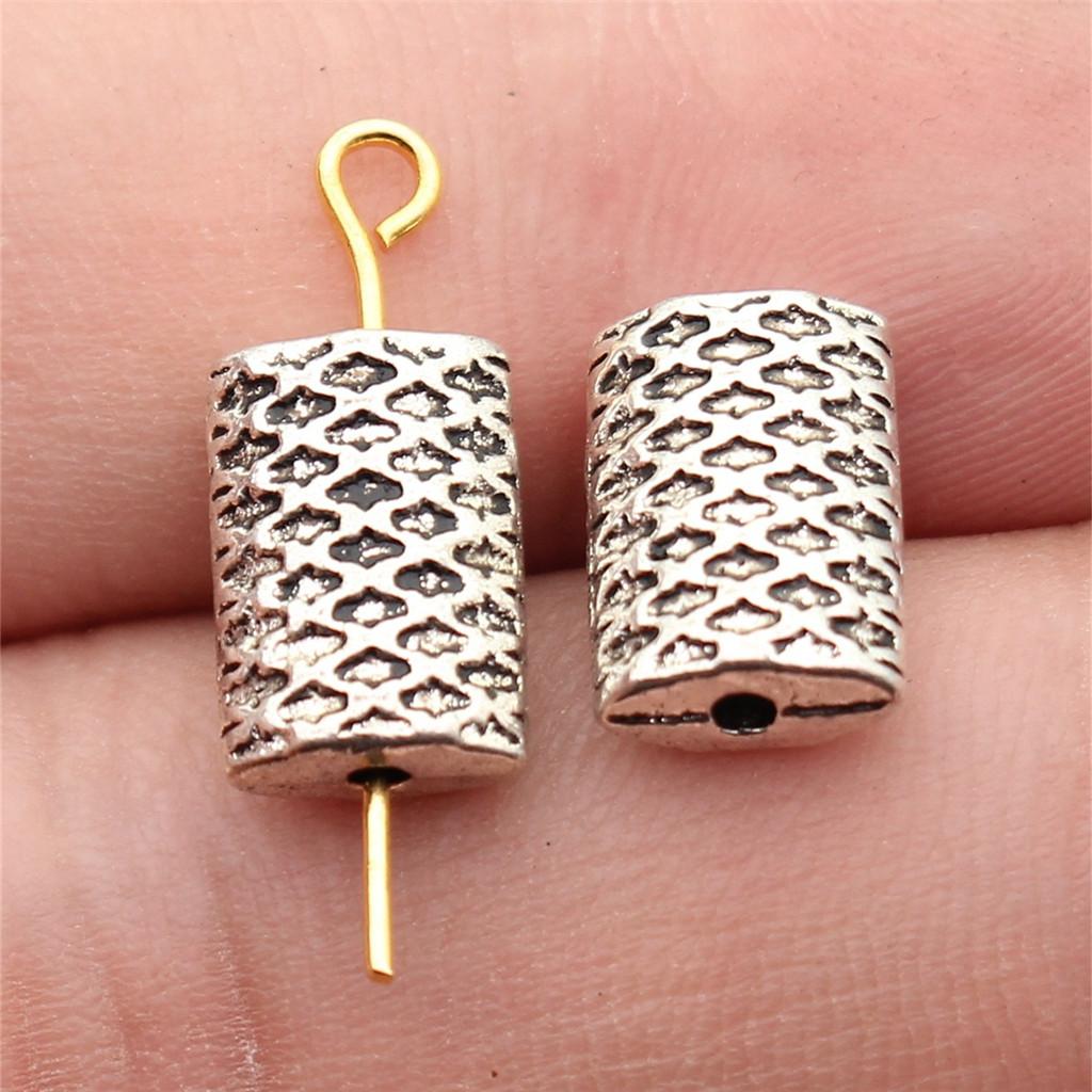 Twisted-Pattern Small-Hole Spacer Beads Mini Antique Bronze Silver Jewelry Making String Beads Separator
