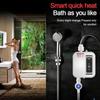 3500W Mini Instant Electric Water Heater Bathroom Kitchen Tankless Hot Water Heater Tap Temperature Display Faucet Shower Set