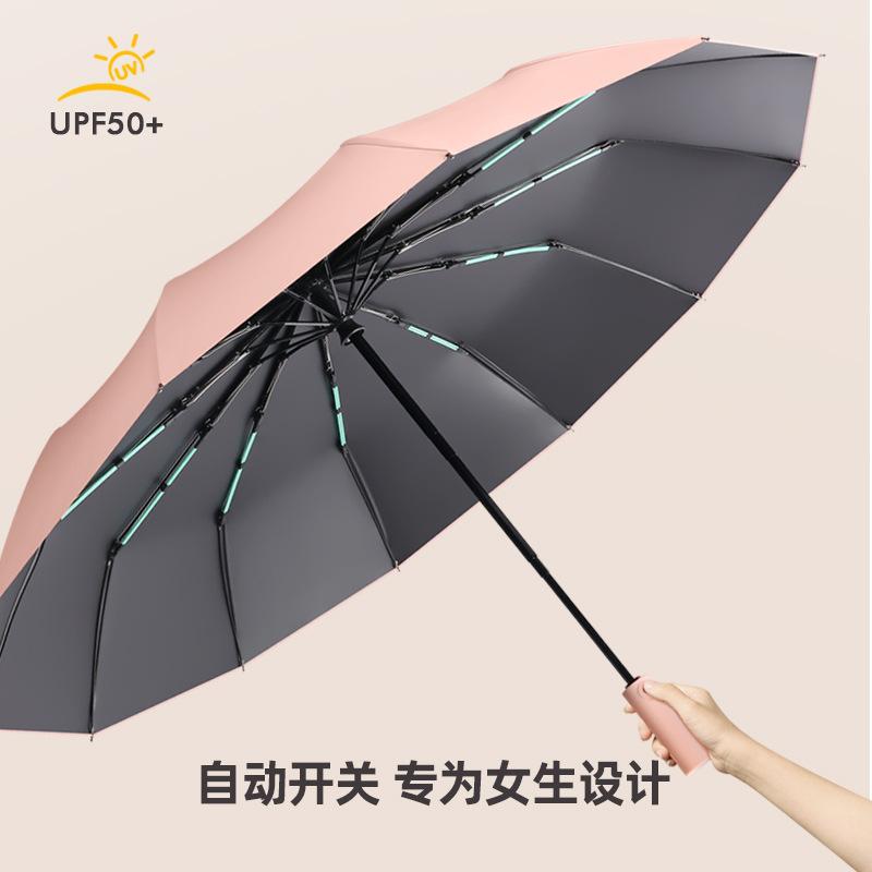 New 12-bone double keel joint vinyl fabric rain umbrella vinyl sun umbrella