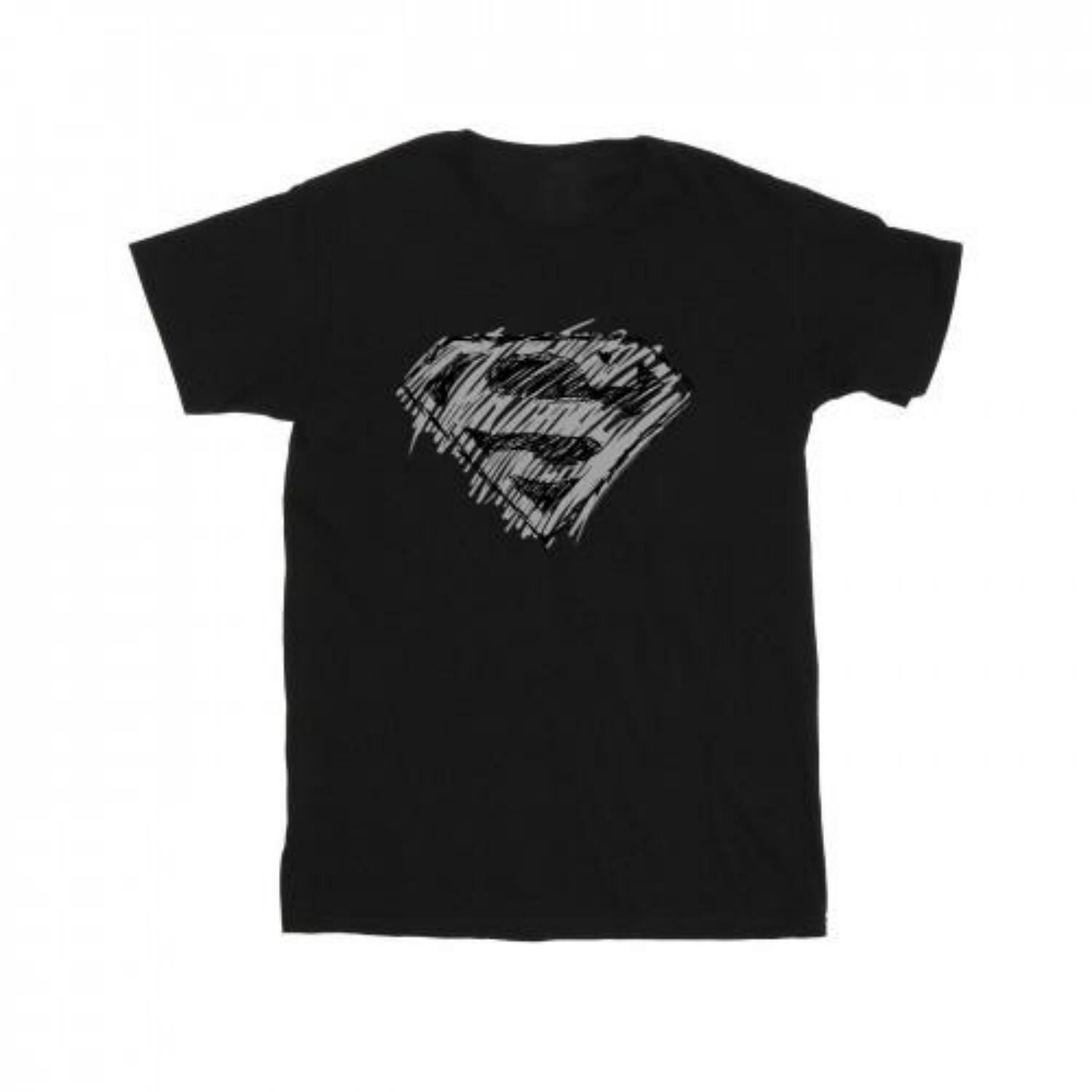 DC Comics Mens Superman Logo Sketch T-Shirt S чёрный