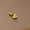 Gold Stainless Steel Earrings with Zircon Studs - Creative and Elegant Design