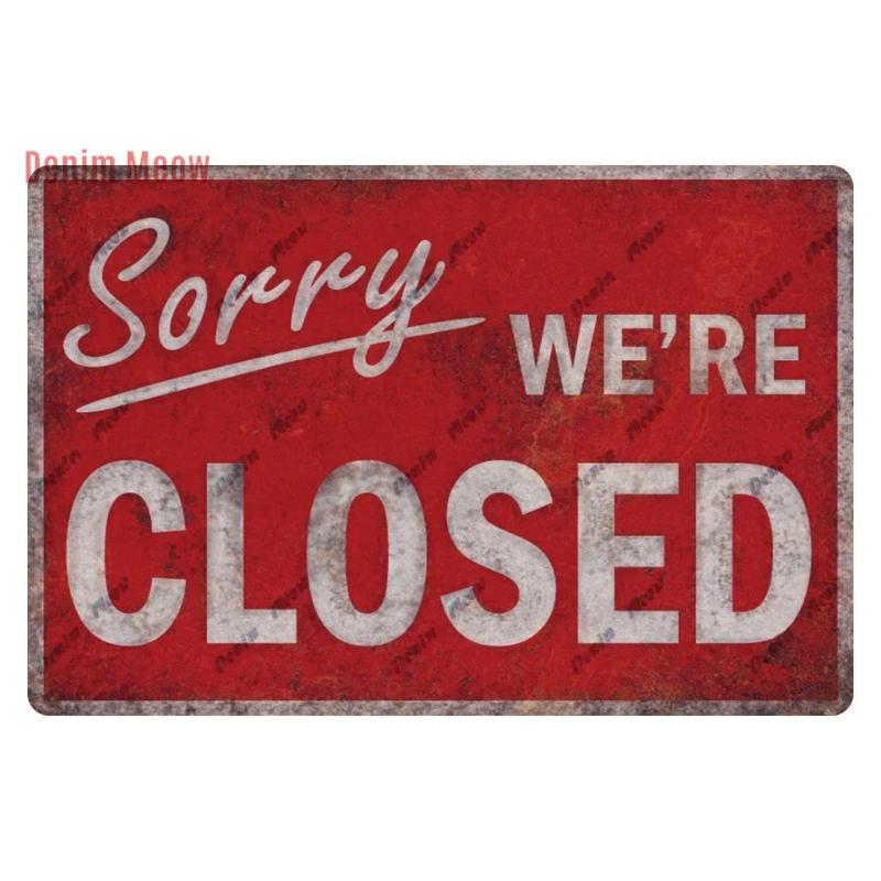 Vintage Open/Closed Wall Sign,retro Bar Open Metal Tin Plaque, Come in, Welcome Wall Decor, for Bar Club,Man Cave Poster, WY279
