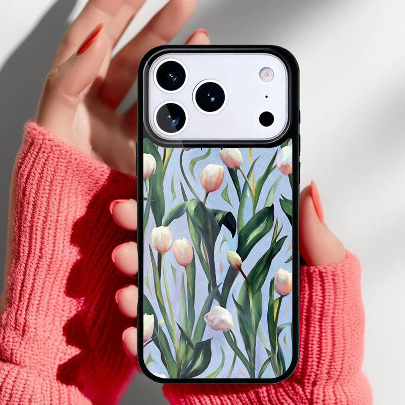 

Цветочный чехол для телефона с тюльпанами, весенний, для iPhone 17 Air 16e 15 14 13 Pro Max, задняя крышка для 12 11 Pro, Coque iPhone 16