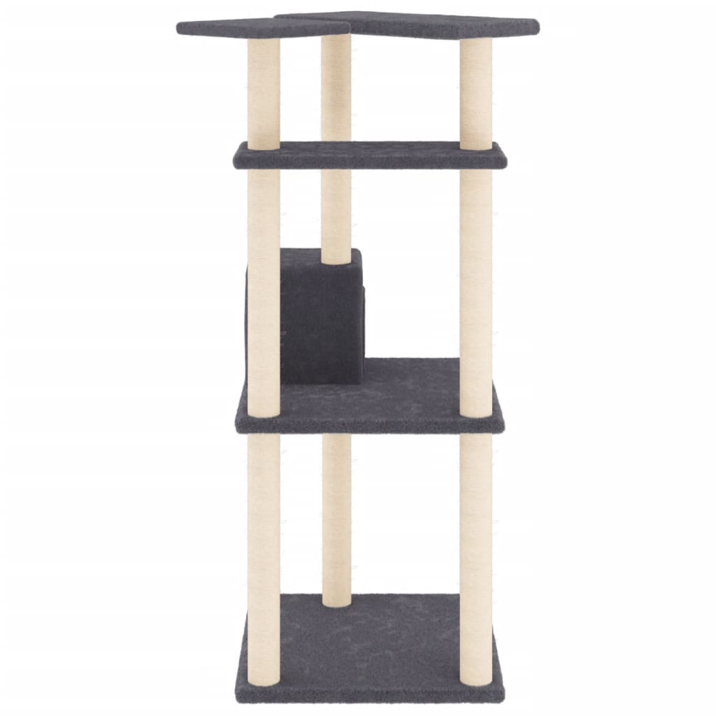 Scratching Post with Sisal Scratching Posts Dark Grey 123 Cm
