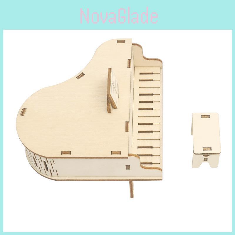 Wooden Diy Piano Music Box Handmade Science Experiment Educational Toy For Kids 23*15*4cm
