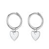 Fine Jewelry Hoop Earrings Love Heart Pendant 18K Gold Plated S925 Sterling Silver Dangle Drop Earrings for Girls Women Gifts