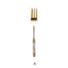 Stainless Steel Gold Cake Fork Dessert Forks Fruit Fork Ceramic Long Handle Used For Pastry in Party Snail Forks Restaurant