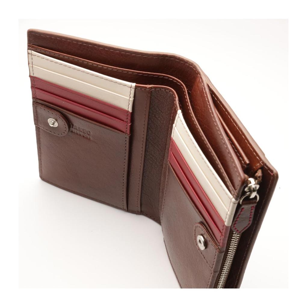 Middle Wallet Bifold Wallet Genuine Leather Our Limited Custom Model Tritoni Chocolate [Takeokikuchi] Men's TKW-00421 [12]