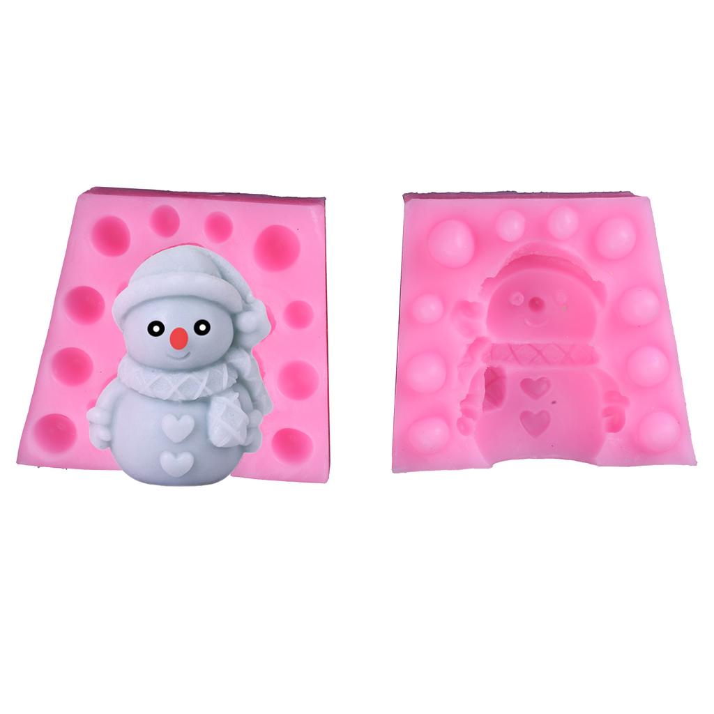 Christmas Snowman Silicone Molds for Candle Soap Christmas Decoration Plaster Ornaments Christmas Present Epoxy Resin