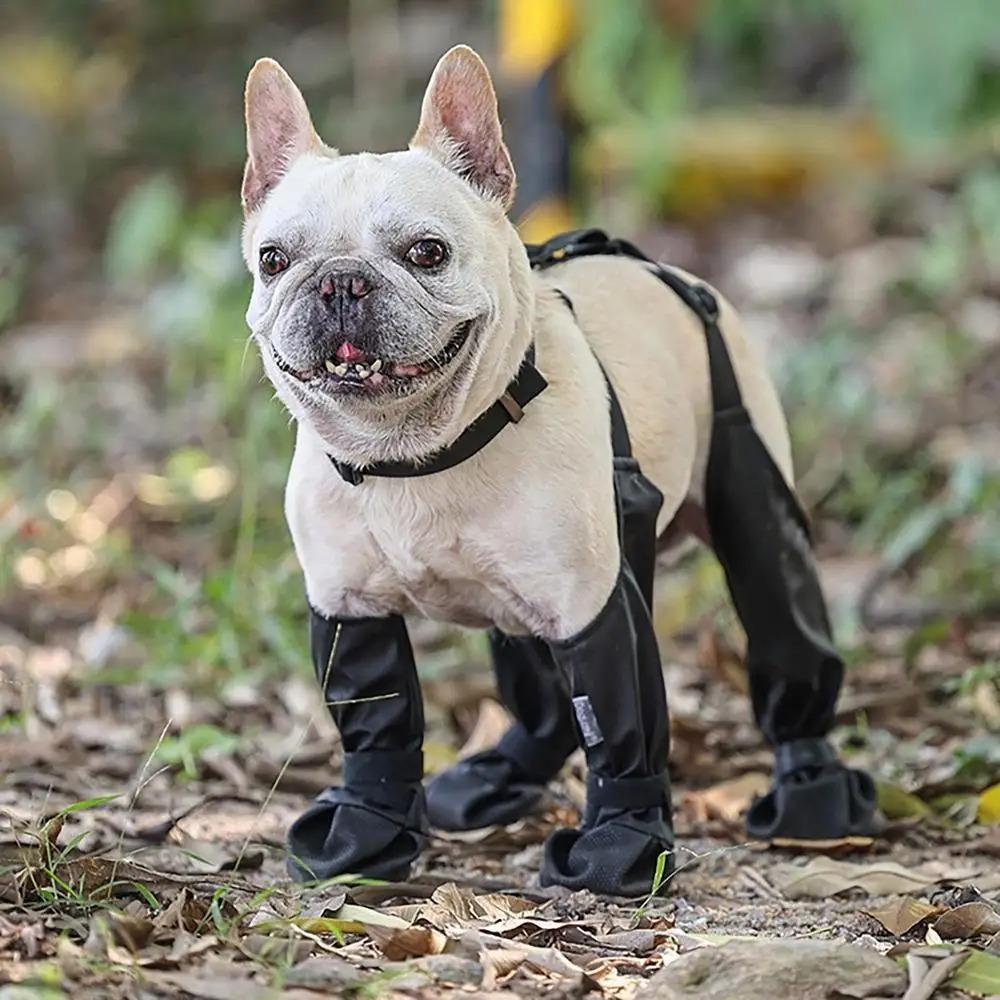 Adjustable Anti-Slip Dog Boots All-Season Dog Foot Covers Dog Paw Protector  French Bulldog
