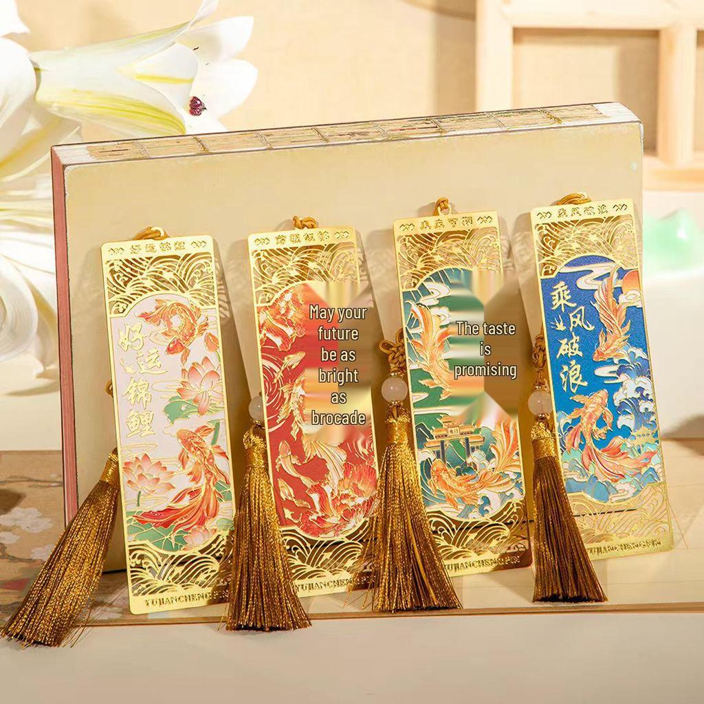 **Elegant Koi Fish Bookmark Gift Box – Perfect for Students, Graduates, and Special Ceremonies**