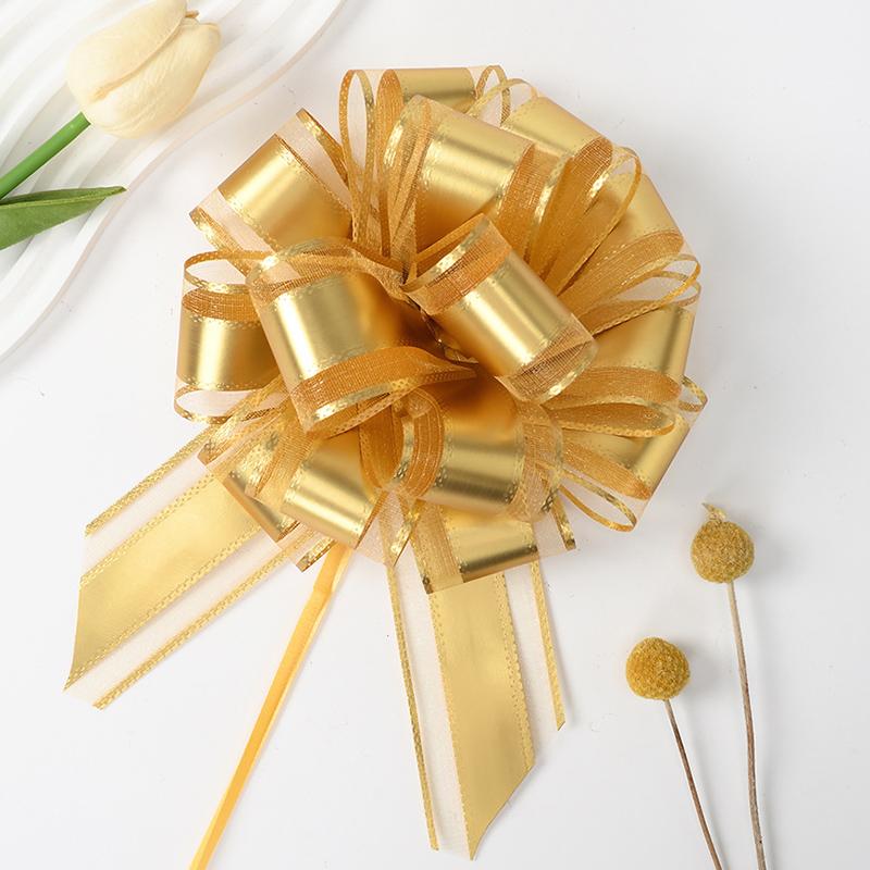 2pcs Large Pull Bow Ribbon Colorful Pull Flower For Wedding Cars Birthday Christmas Presents Gift Decoration Party Favor Supply