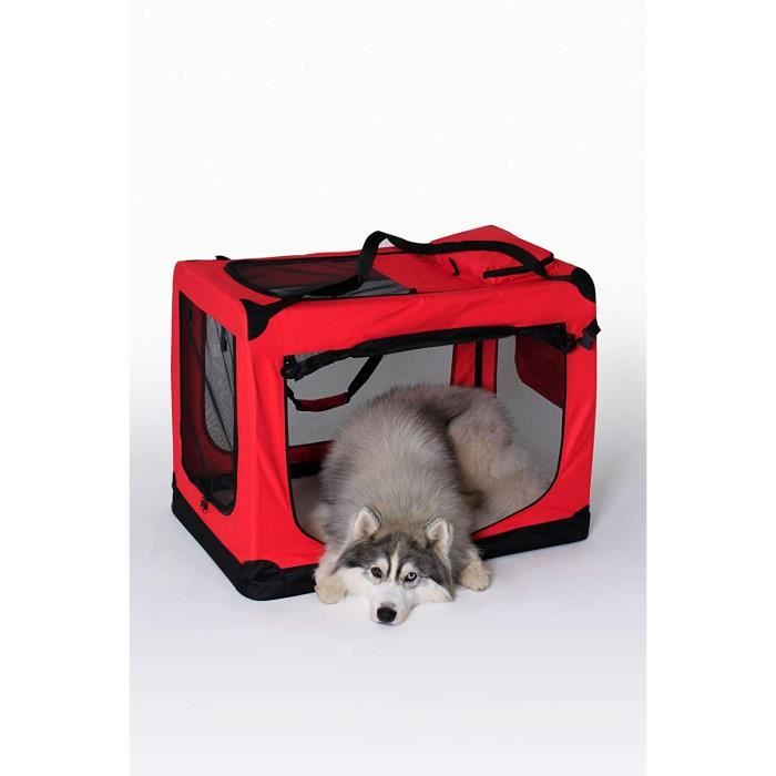 Sacoche de transport - dibea - tb10054 - rouge - 90x61x65 cm - pour chiens et petits animaux