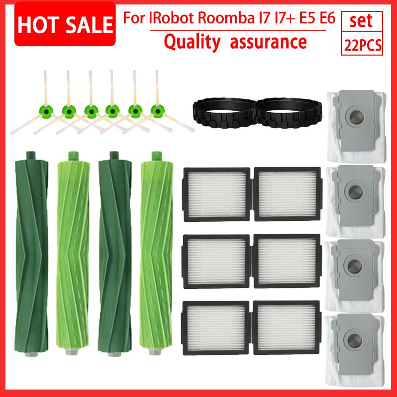 For iRobot Roomba i7 i7 i6 i8 i3 Plus E5 E7 E&I Series Hepa Filter Side Brush Main Brush Vacuum Cleaner Replacement Accessories