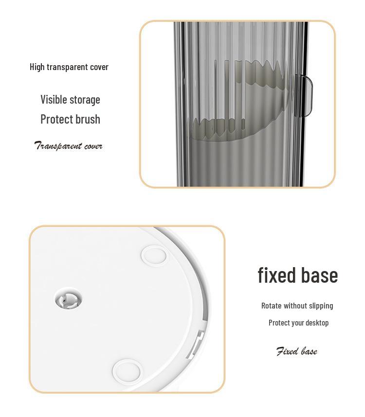 Birdcage Rotating Makeup Brush Holder with Dustproof Compartments for Desktop Cosmetics and Pen Storage