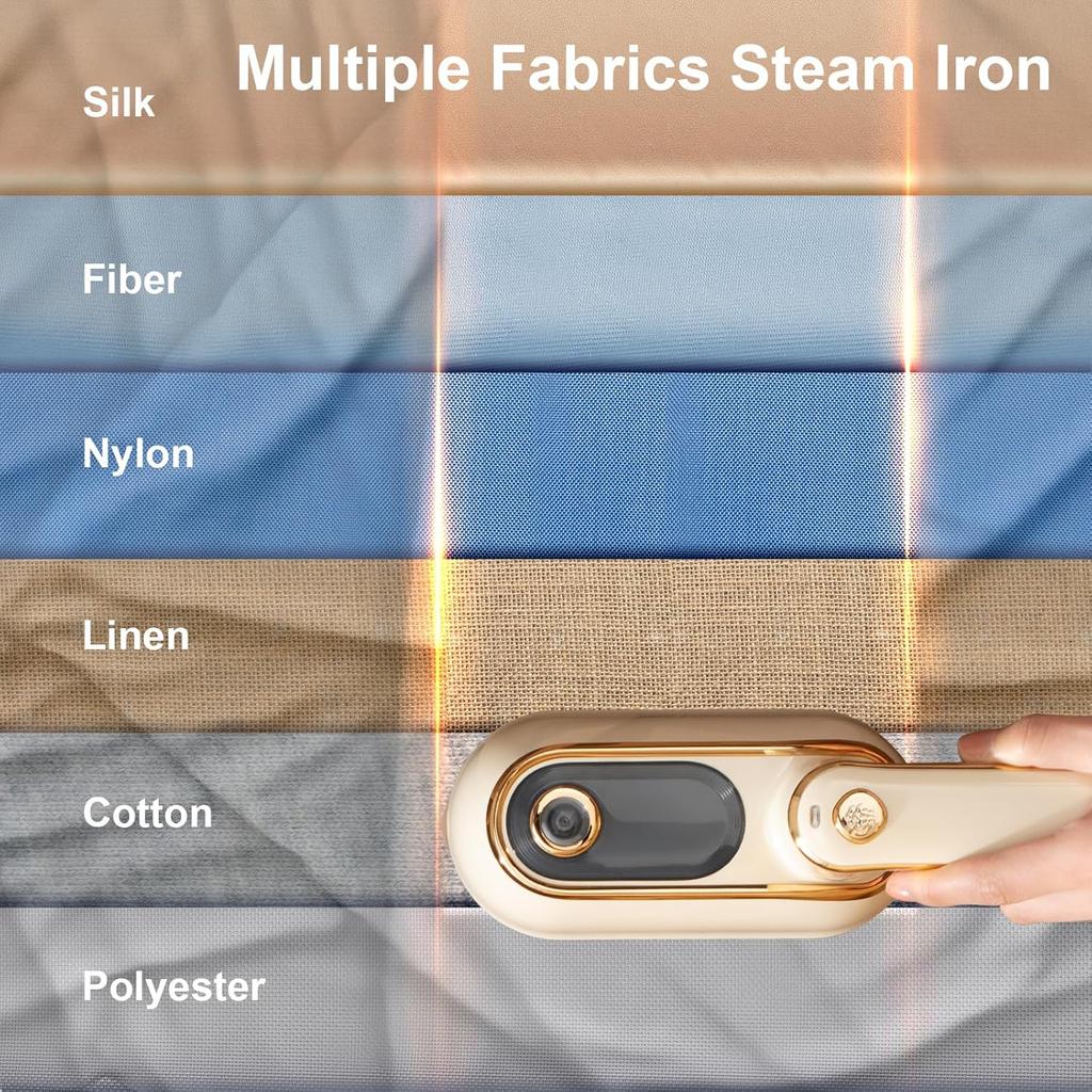 Travel Steamer for Clothes Portable Rotary Garment Iron 1200W Small Travel Steam Iron for Home, Dorm, College, 150ml Water Tank, Foldable Wrinkle