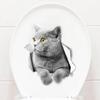 3D Cute Cat Toilet Sticker Bathroom Toilet Cover Sticker Wall Stickers Animal Wc Accessories Fun For Home Bath Room Decoration