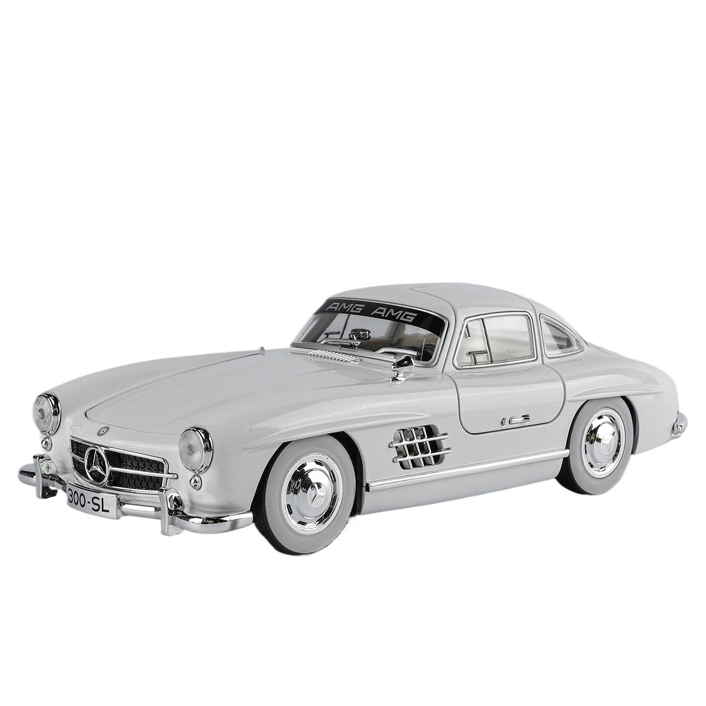 

1/18 Benz 300SL Винтажный сплав Роскошная спортивная модель автомобиля Литой металл Классические ретро автомобили Модель автомобиля Звук и свет Детская игрушка Подарок белый