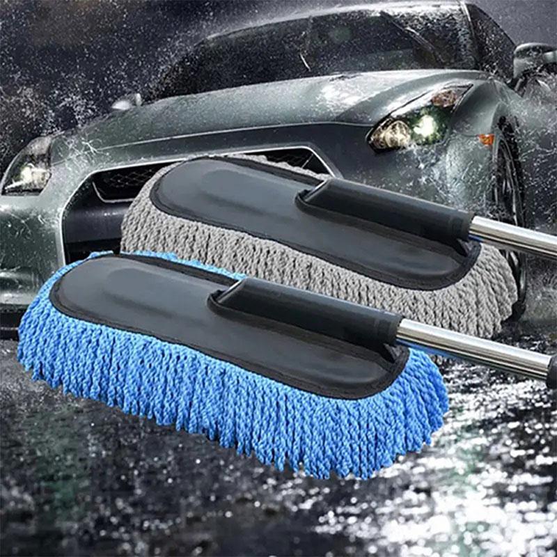 Retractable Car Wash Mop Chenille Dust Duster Car Scrub Scrub Cleaning Tools Car Cleaning Beauty Products