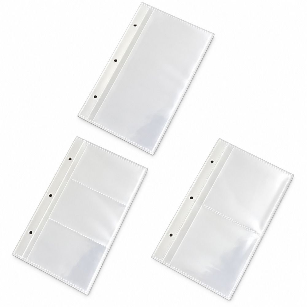Water Resistant A6 Card Sleeves Double Sided 3 Holes Binder Insert Transparent Card Page Card Collection