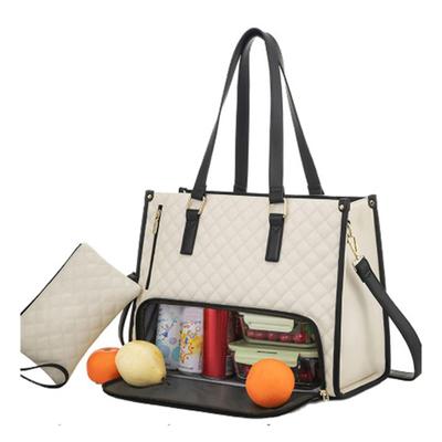 2-in-1 Tote Bag Lunch Bag for Women 15.6-inch Laptop Lunch Bag Large Tote Bag with Lunch Compartment Spacious Work Bag for Business Office College