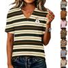 Women's V-Neck Loose Fit Halloween Print Casual T-Shirt
