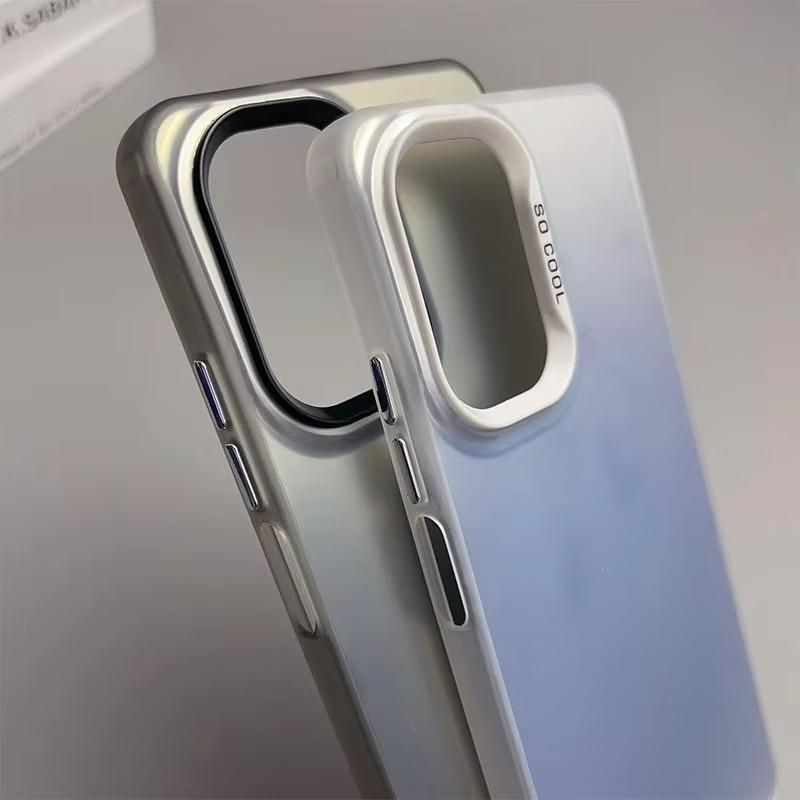 Matte Gradient Phone Case with Color-Block Lens Frame for Infinix HOT 60 5G 60i Pro Pro+ 50 4G 50i 40 40i 30i NFC 30 Play 20s 20 PLAY 12i 12