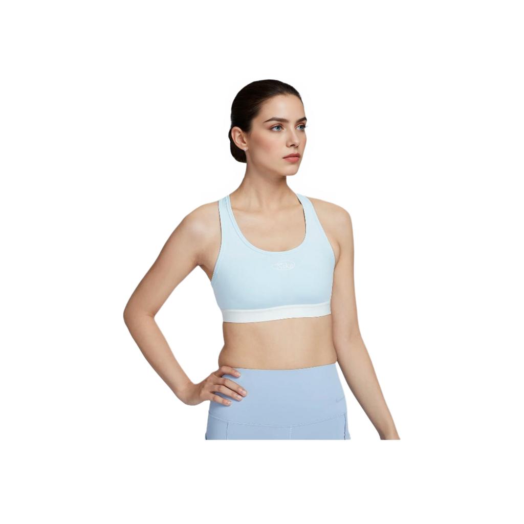 Nike Swoosh Dri-Fit Medium Support Quick-Dry Versatile Breathable Sports Bra Women Underwear Glacier-Blue HQ4741474