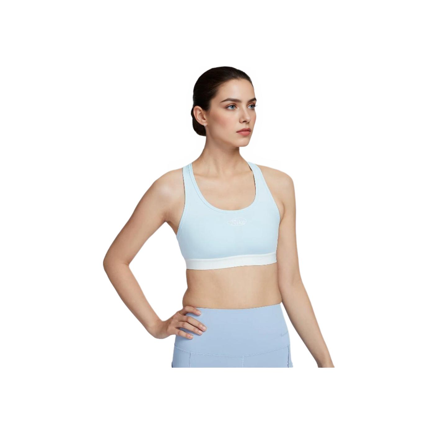 

Nike Swoosh Dri-Fit Medium Support Quick-Dry Versatile Breathable Sports Bra Women Underwear Glacier-Blue HQ4741474