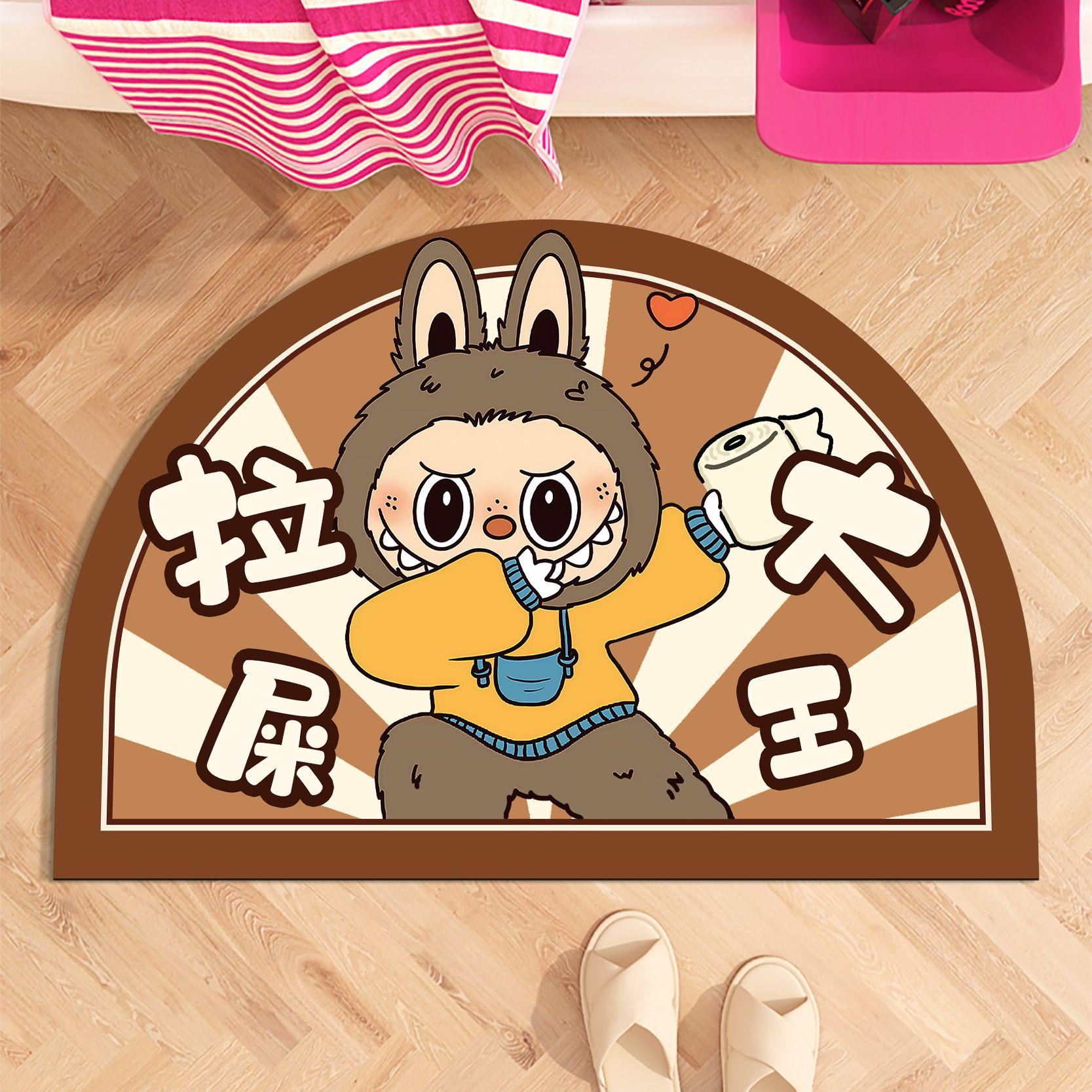 

Коврик для пола в ванную комнату из диатомовой грязи Labubu, впитывающий воду нескользящий быстросохнущий унитаз, впитывающий коврик для двери туалета, коврик для коврового покрытия 40X60cm 15.7X23.6in