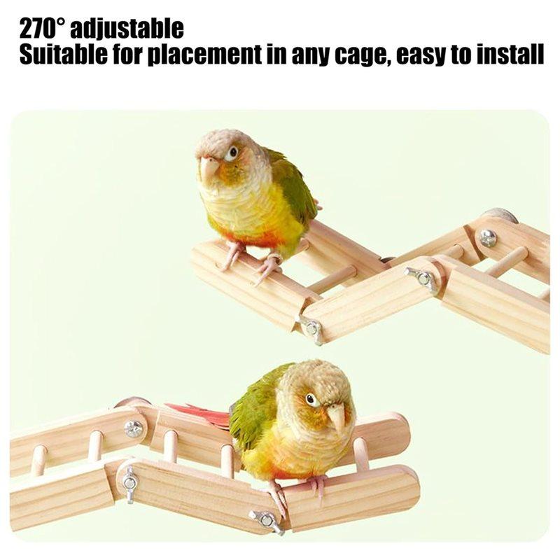 A84E-Adjustable Wood Ladder For Parrots, Bird Climbing Equipment , Sturdy Sunflower Hammock, Parrot Accessories