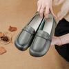 Flat-soled Beef Tendon Sole New Loafers Korean Casual Simple Genuine Leather Women's Singles Shoes Comfortable Mother's Shoes