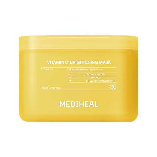 

MEDIHEAL Vitamin C Sheet Mask, 30 Sheets, Large Capacity, Daily Use, Highly Moisturizing Care, Moisturizing Skin
