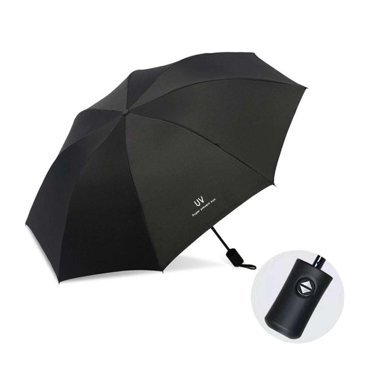 

KASSAI Автоматический складной зонт 55см (черный) чёрный