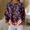 Women's Casual Shirts Long Sleeve Tops Button Up V Neck Loose Knit Fall Favorites For Women
