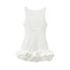 Spring and Summer European and American Women's Dresses, Ruffle Leaf Edges, Neck Suspenders, Backless Sleeveless Solid Color Sexy Short Skirts
