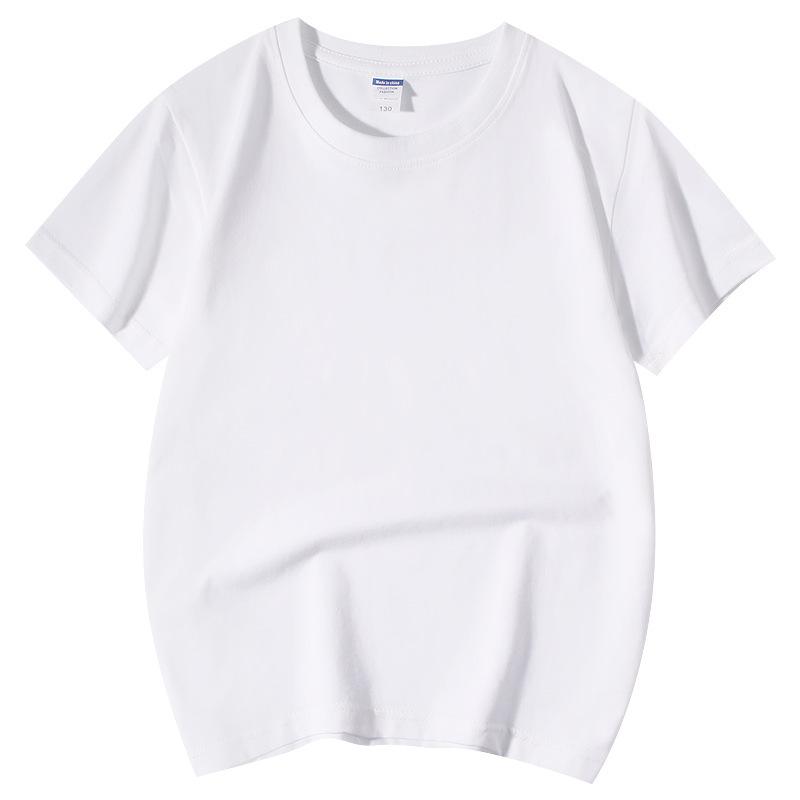 Baumwolle kinder rundhals t-shirt mittleren und großen kinder zuckerwatte farbe halbe hülse