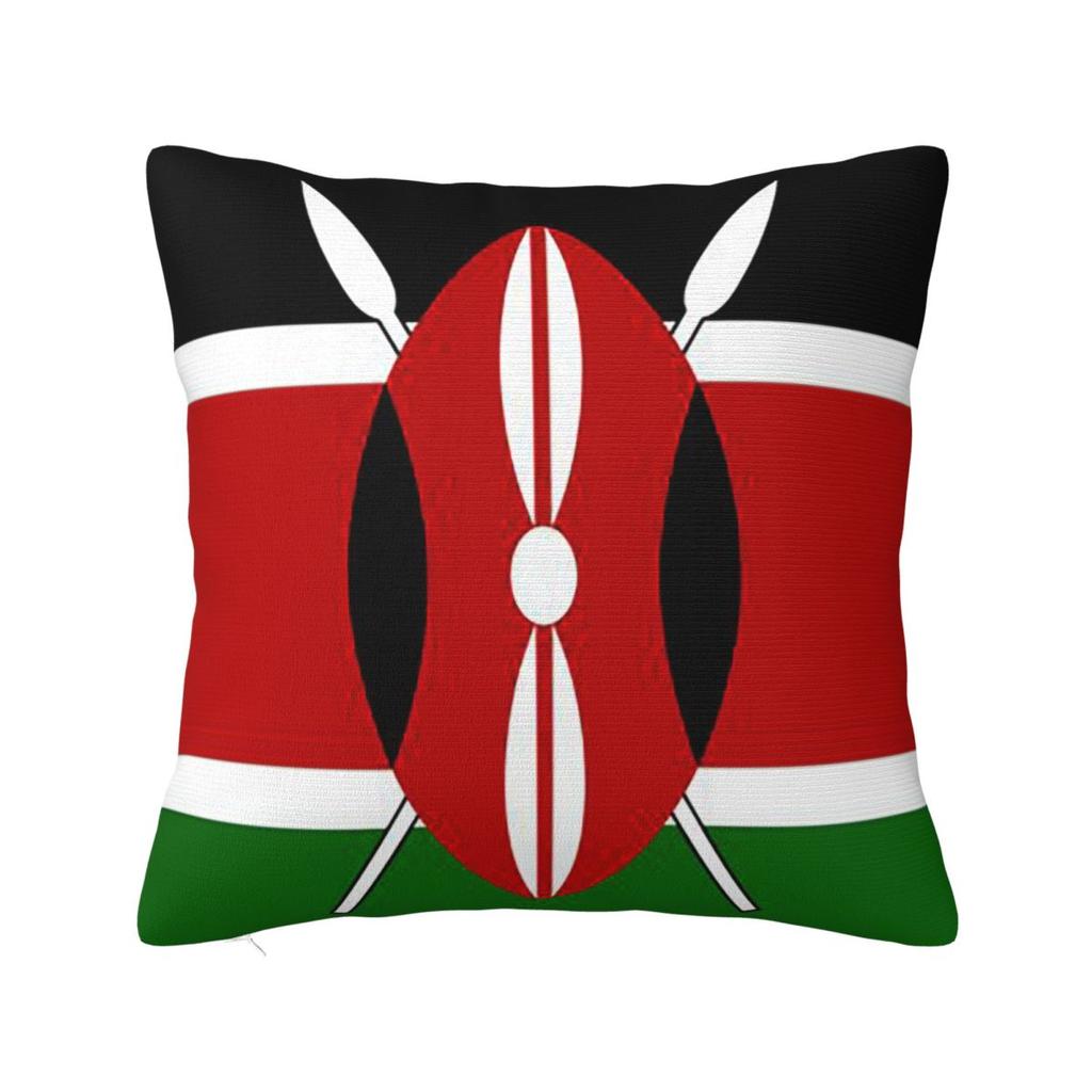 Kenya Flag Square Kenyan Patriotic Pillowcase Cushion Comfort Throw Pillow Sofa Cushions Used for Home Bedroom Living Room