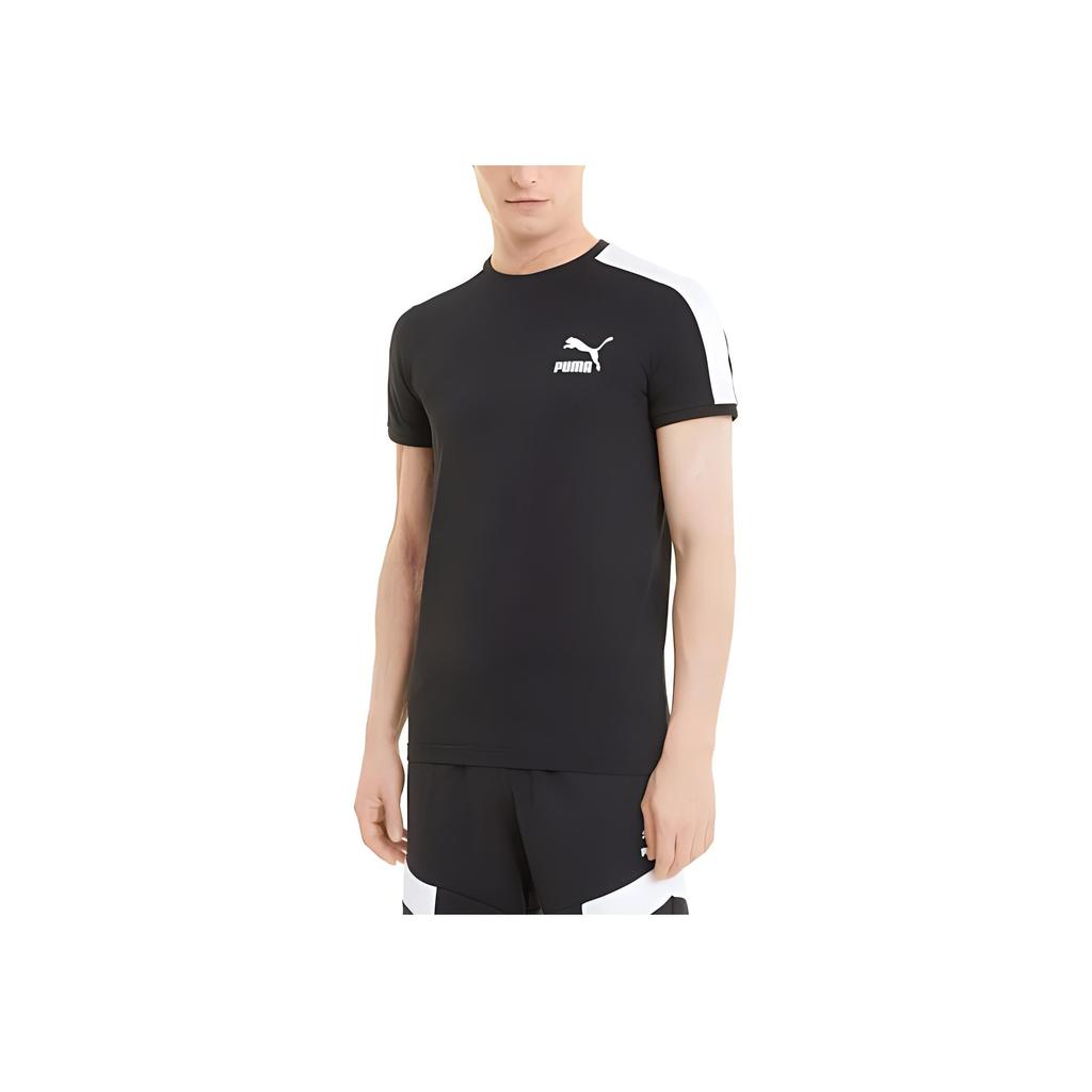 PUMA Round-Neck Pullover With Brand Letter Logo Short-Sleeve T-Shirt Men Tops Black 599869-01